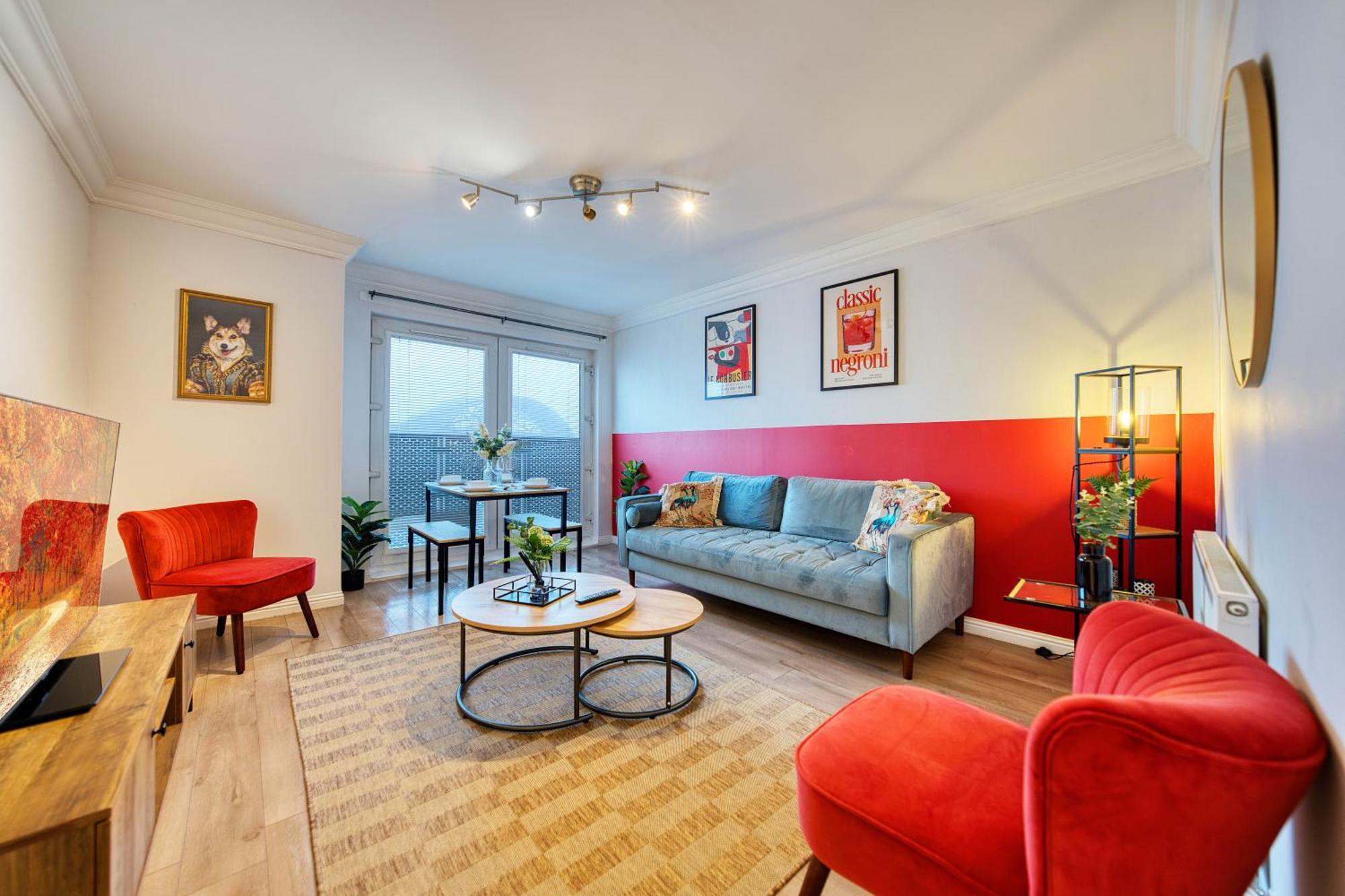 Modern 2 Bed Flat With Free Parking Appartement Glasgow Buitenkant foto
